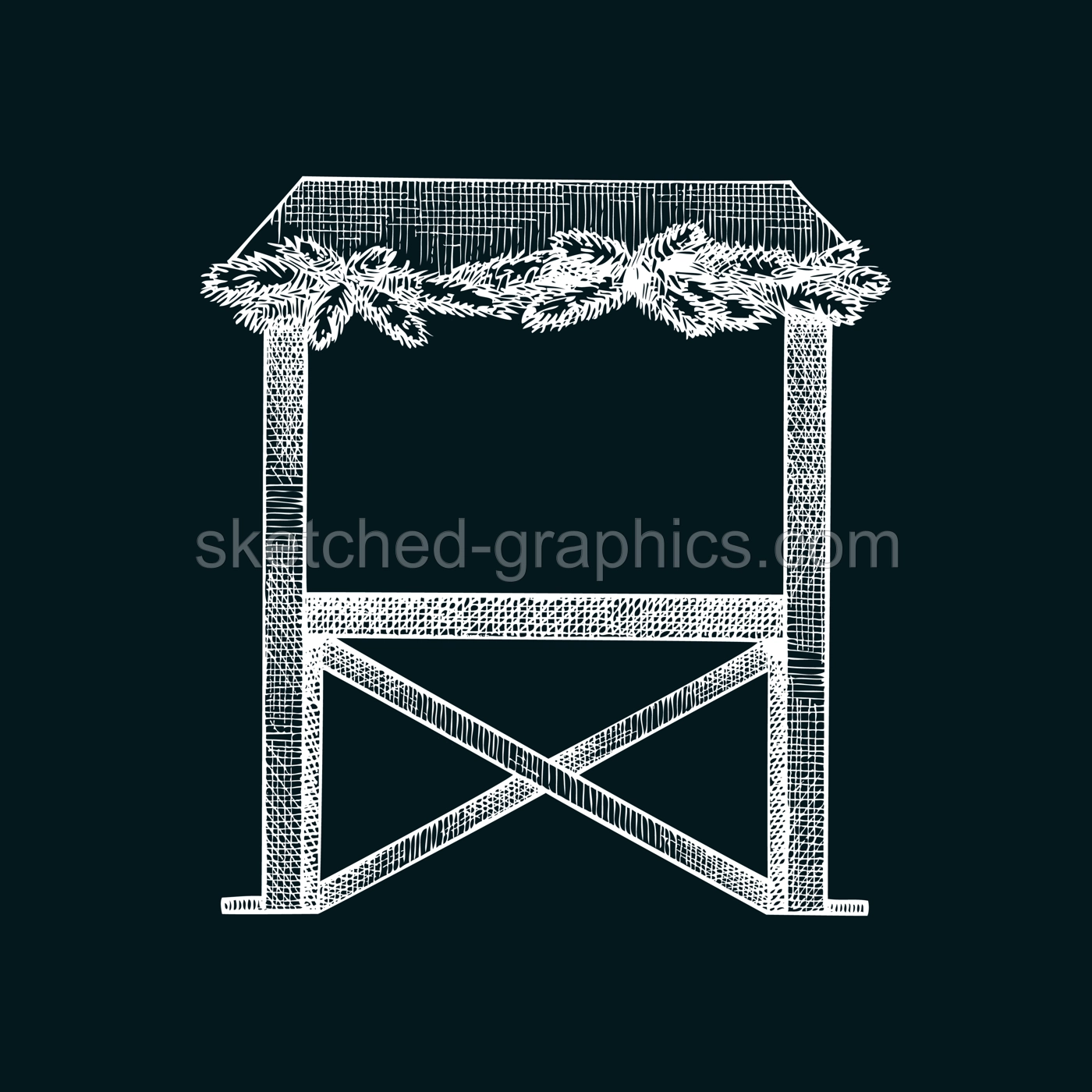 Christmas market stall kiosk vector illustration set. Cartoon traditional winter Christmas fair marketplace, wooden booth gift shop with souvenirs, garlands decoration, snow on roof isolated on white Illustration